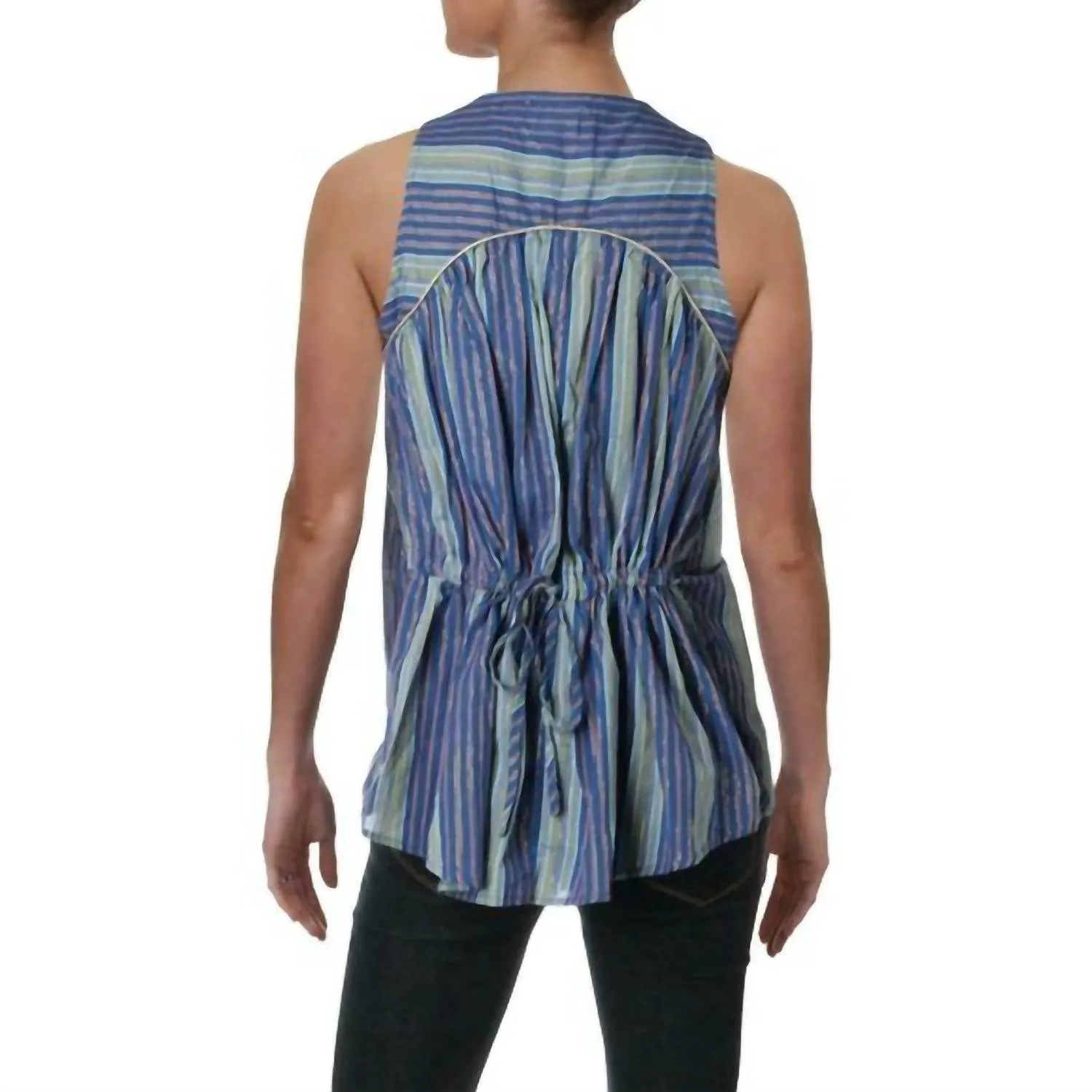 4Our Dreamers - Stripe Boho Peasant Top