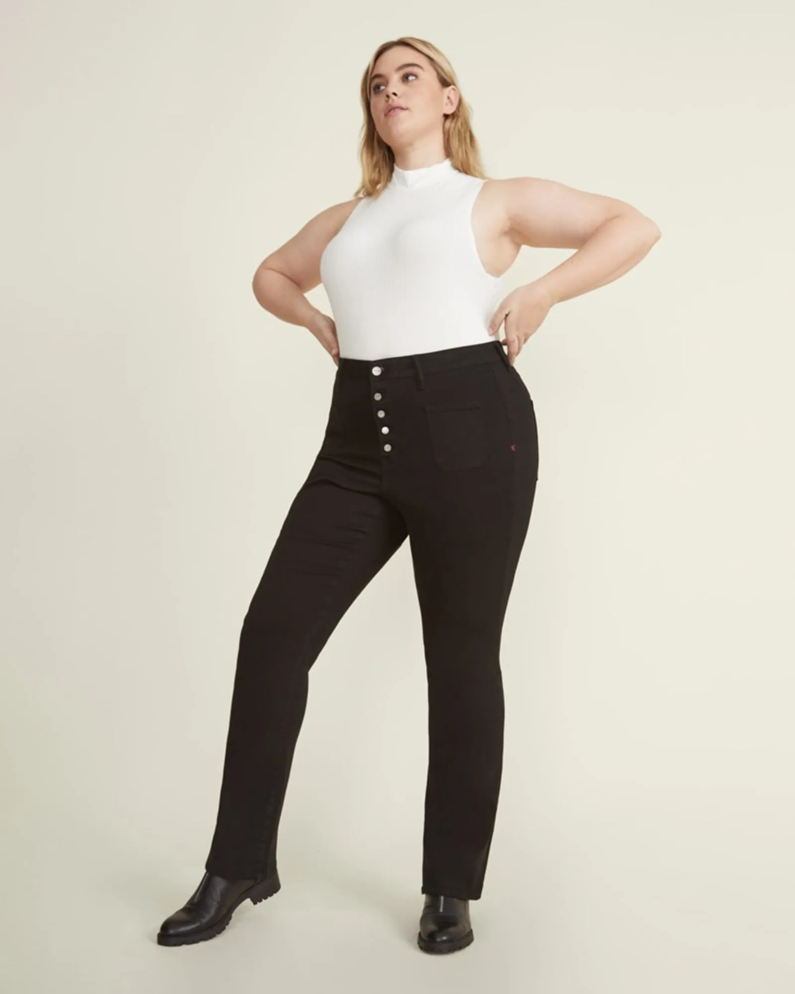 Anna High-Rise Bootcut Jean | BLACK