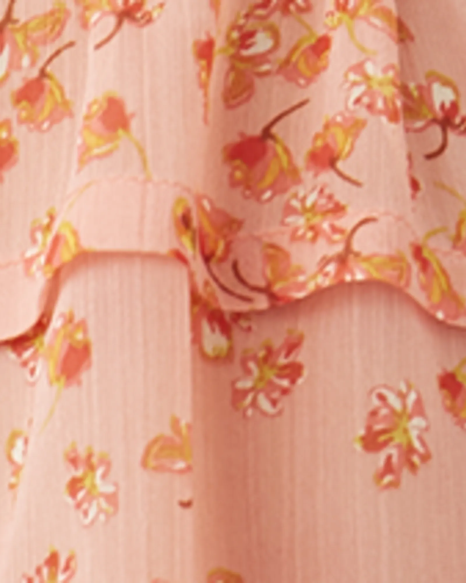 Barbara Printed Peasant Top | Pink