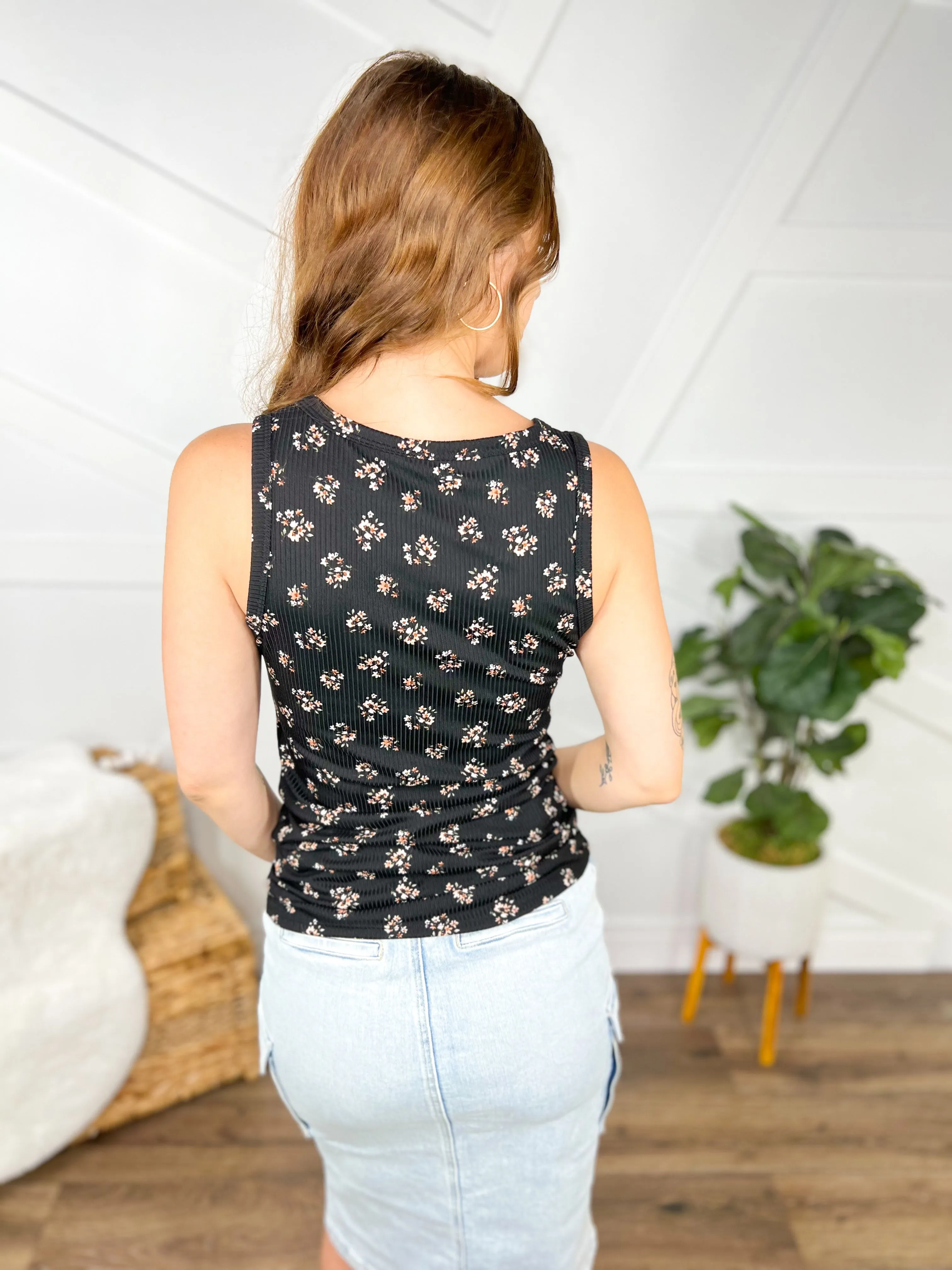 Blooming Henley Tank Top