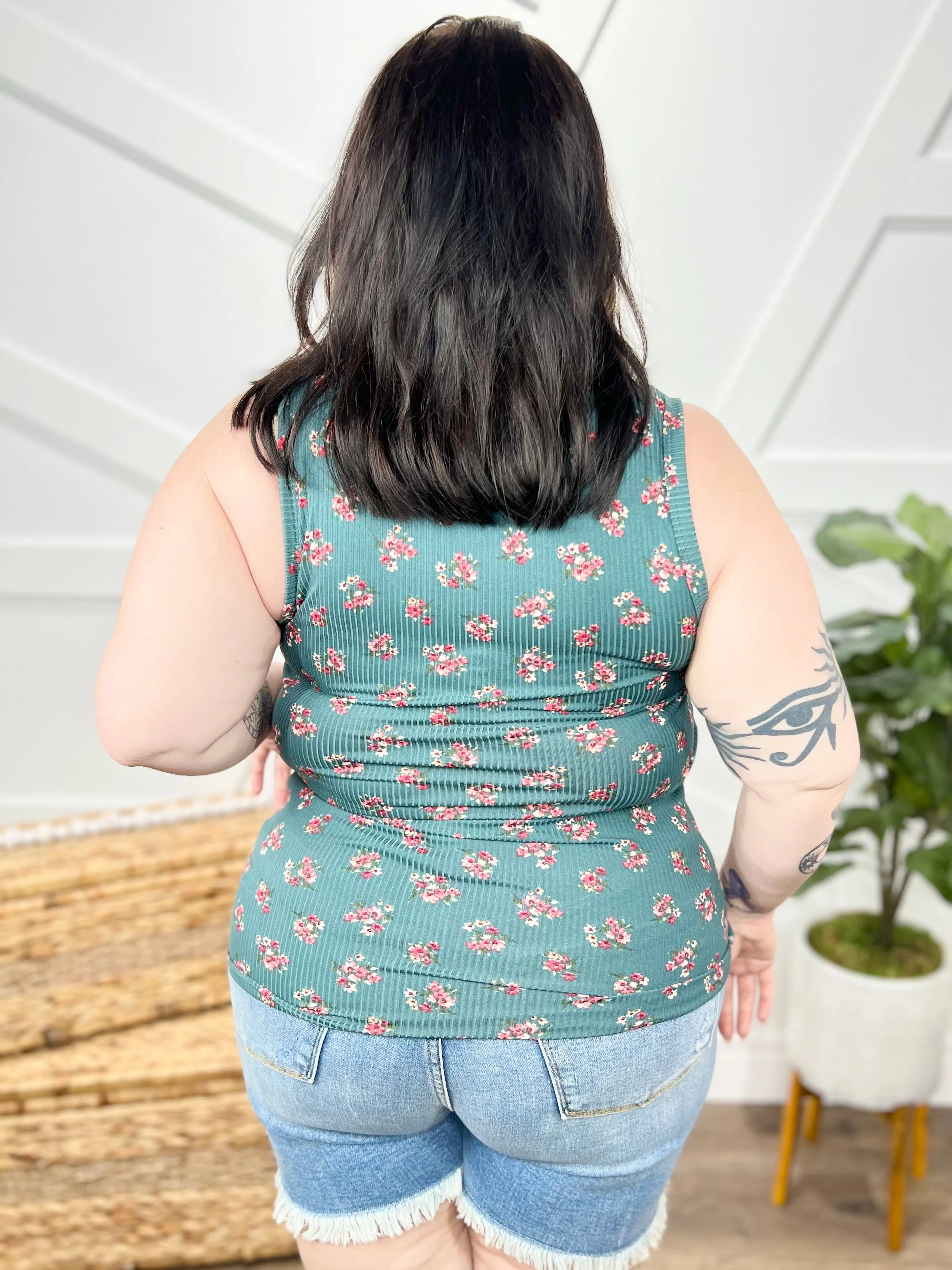 Blooming Henley Tank Top