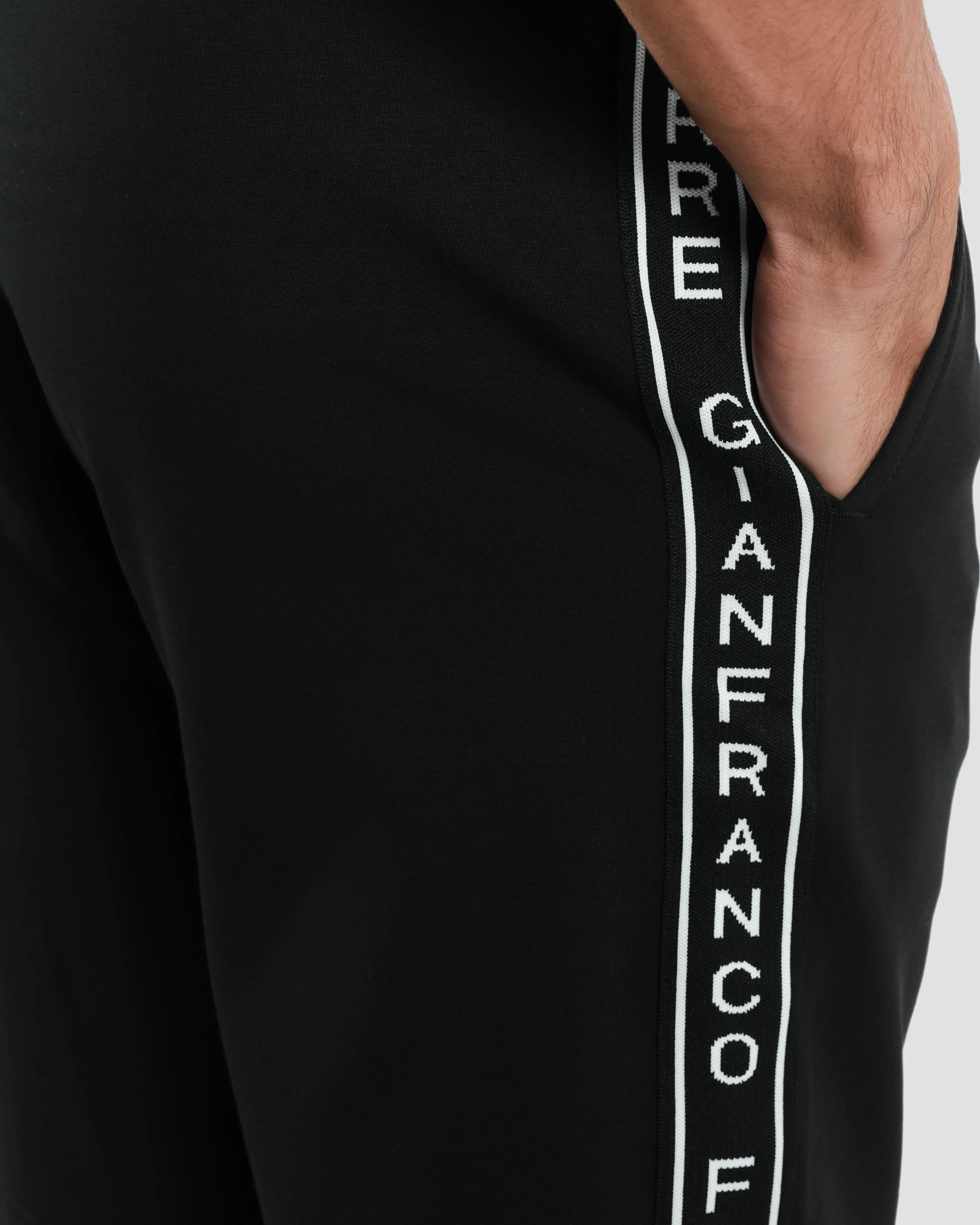 Brand Tapered Side Track Shorts