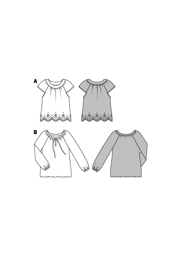 Burda Pattern 6502 Misses' Peasant Blouses (8-20)