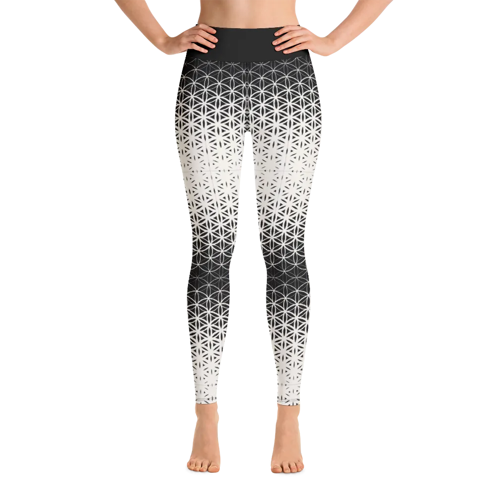 BW geometric gradient Yoga Leggings