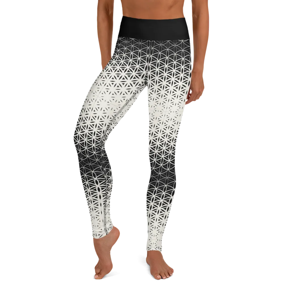 BW geometric gradient Yoga Leggings