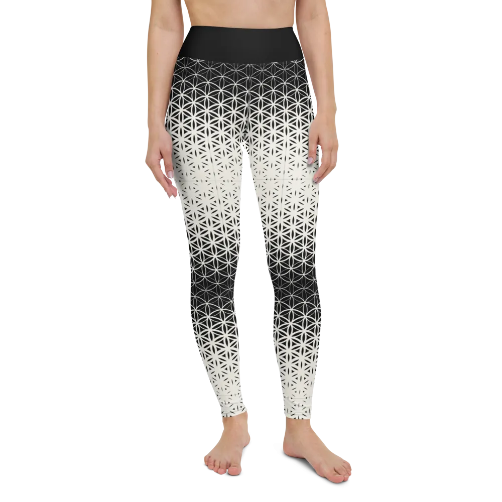 BW geometric gradient Yoga Leggings