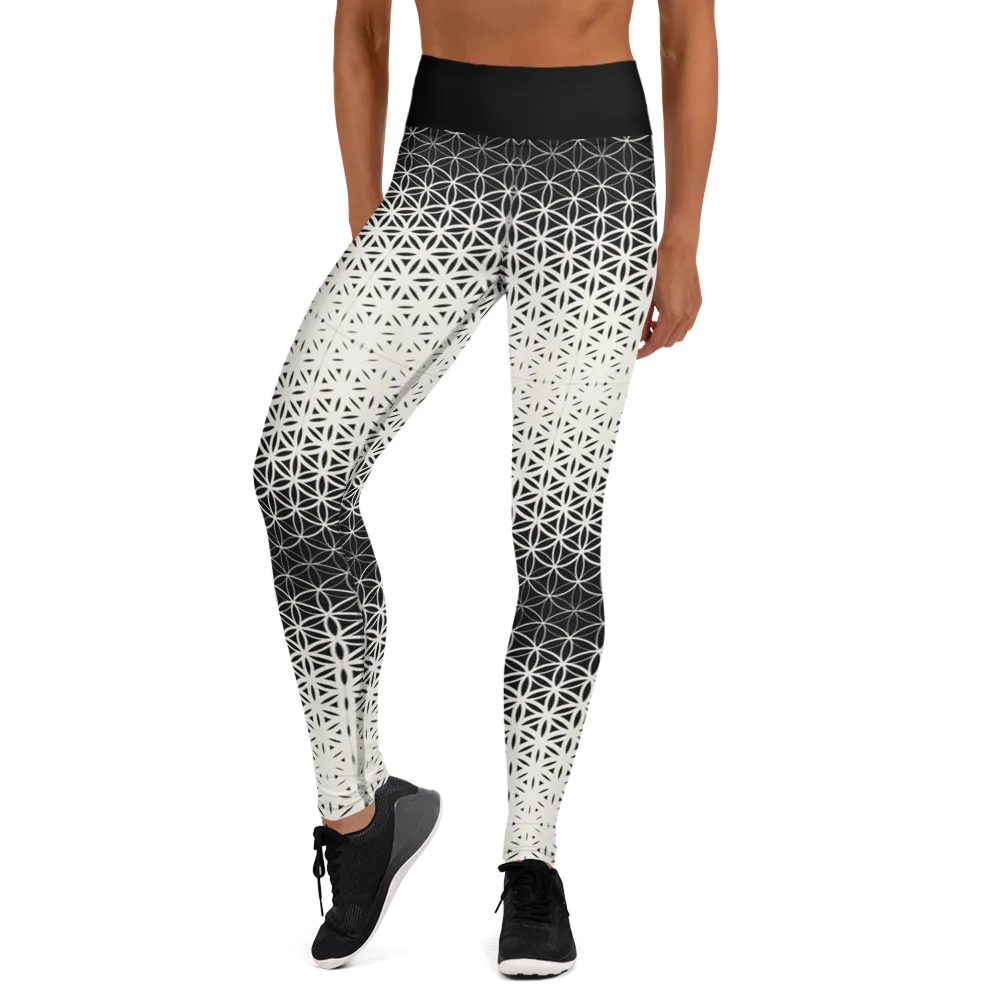 BW geometric gradient Yoga Leggings
