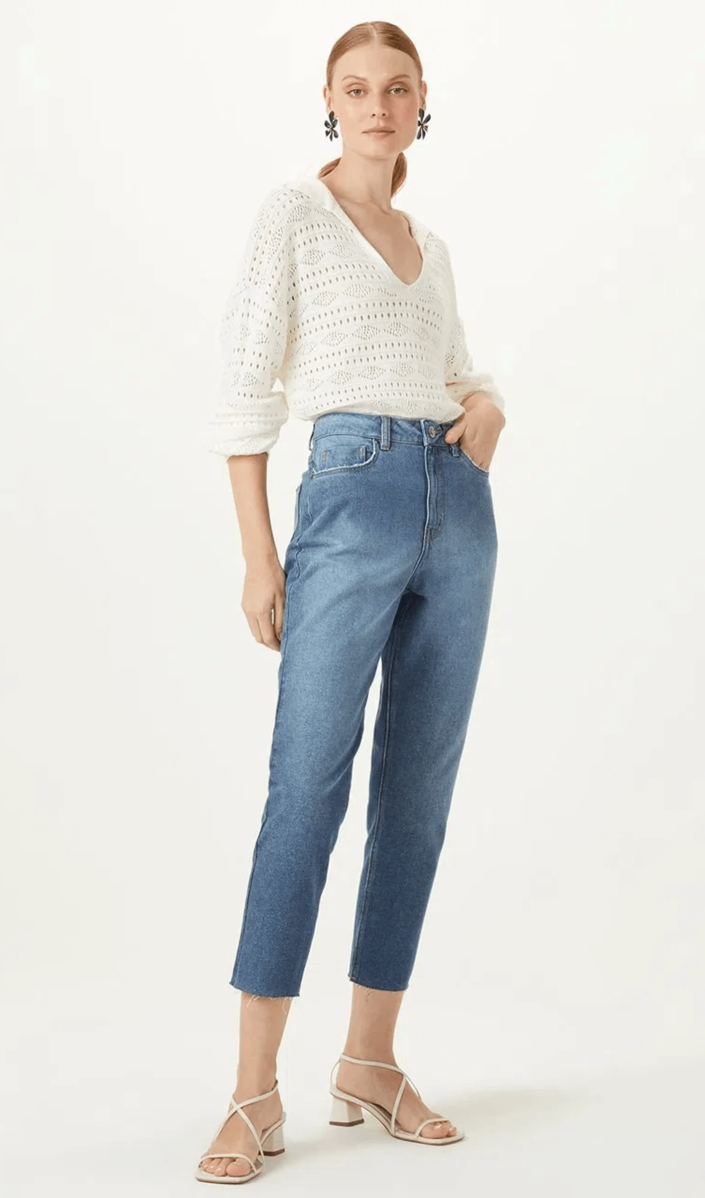 Calça Jeans Mom Shoulder