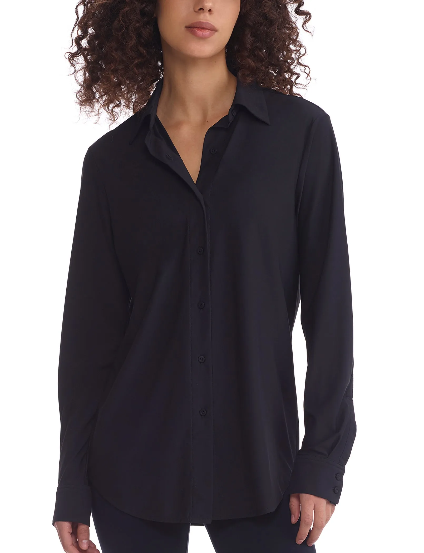 Commando Classic Oversized Button Down-Black