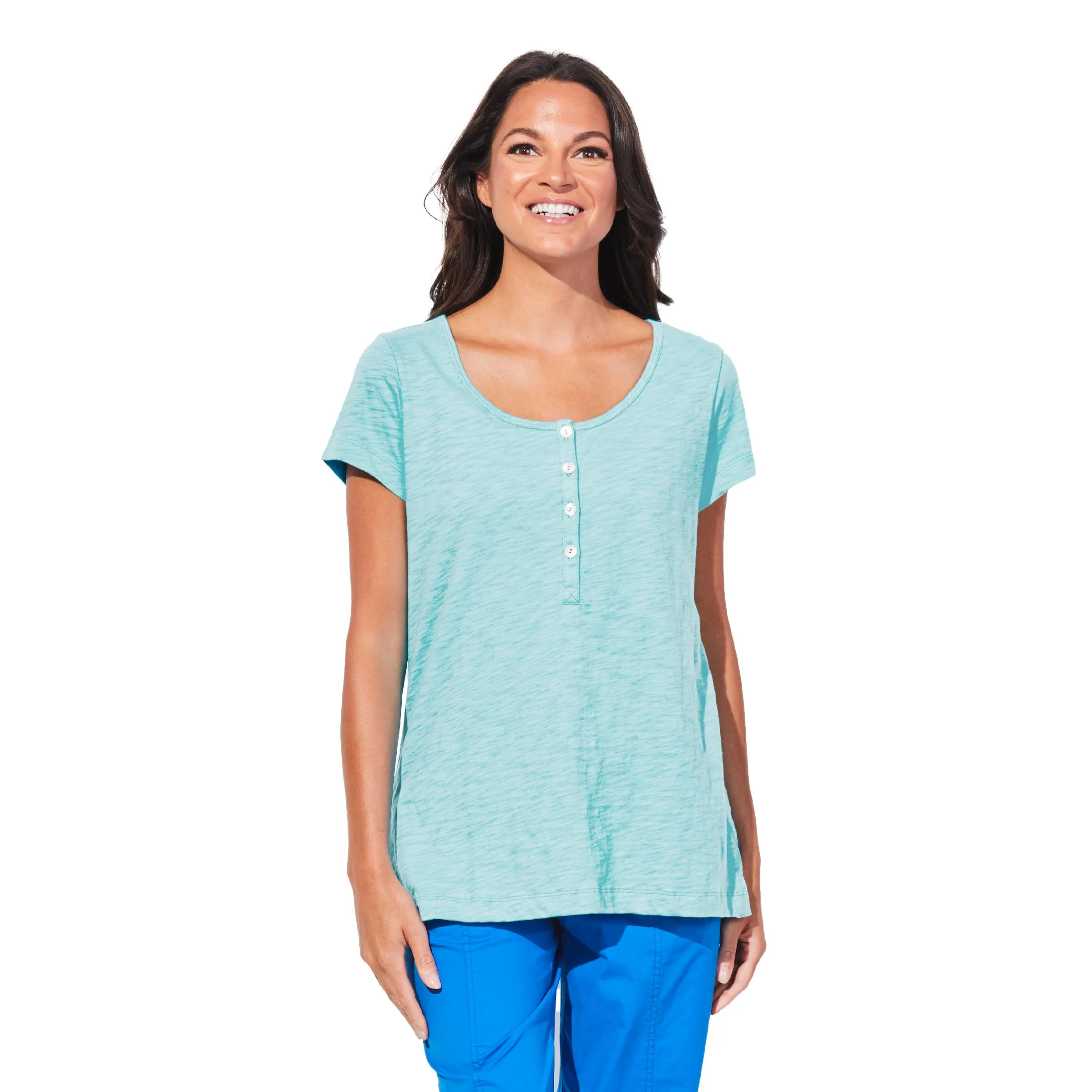 Escape by Habitat Short Sleeve Henley Top - 10005