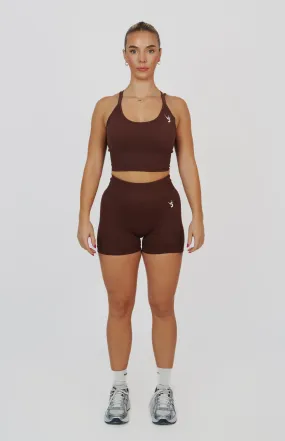 Form Seamless Scrunch Shorts & Sports Bra Set - Chestnut Brown