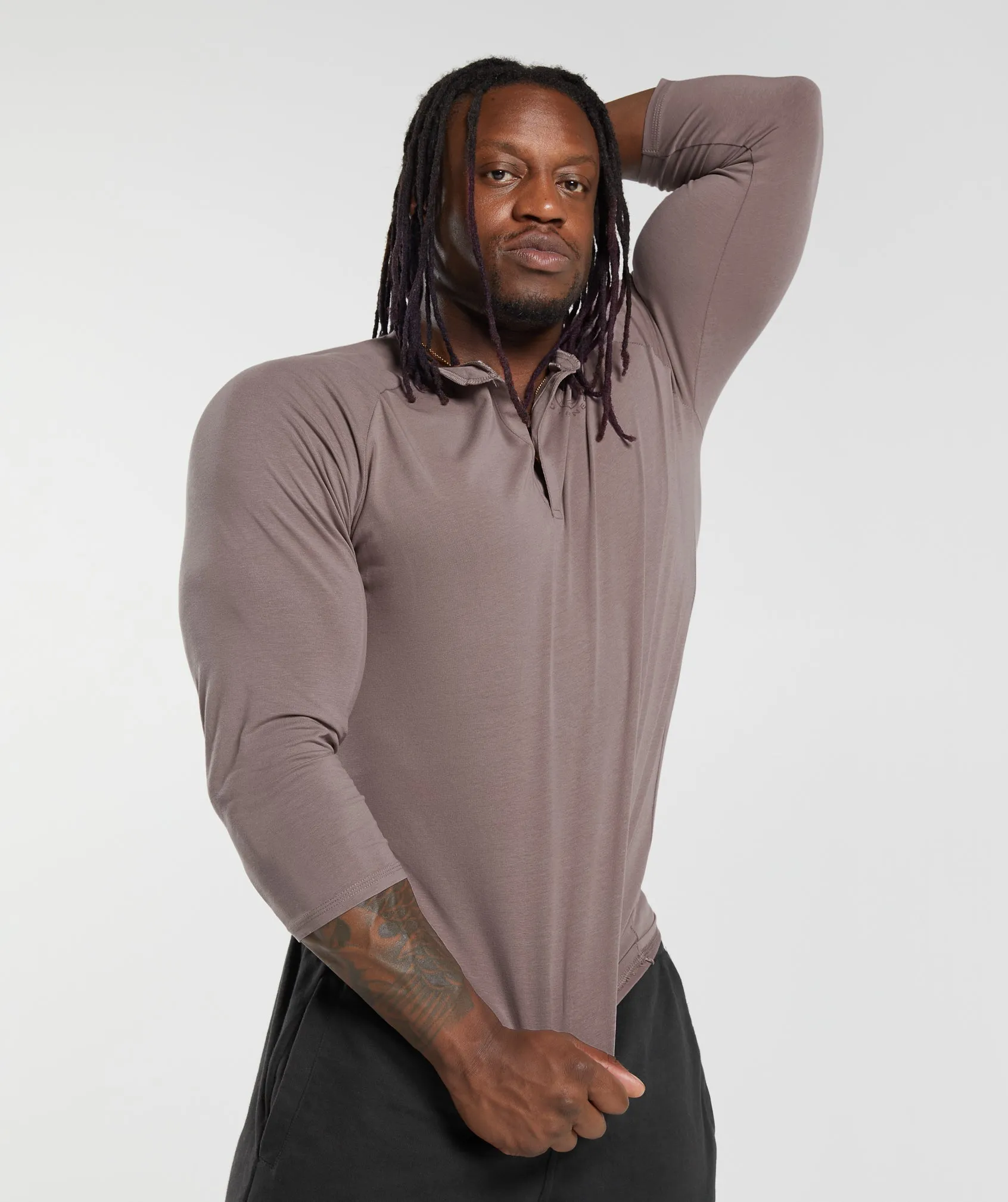 Gymshark Legacy Henley - Washed Mauve