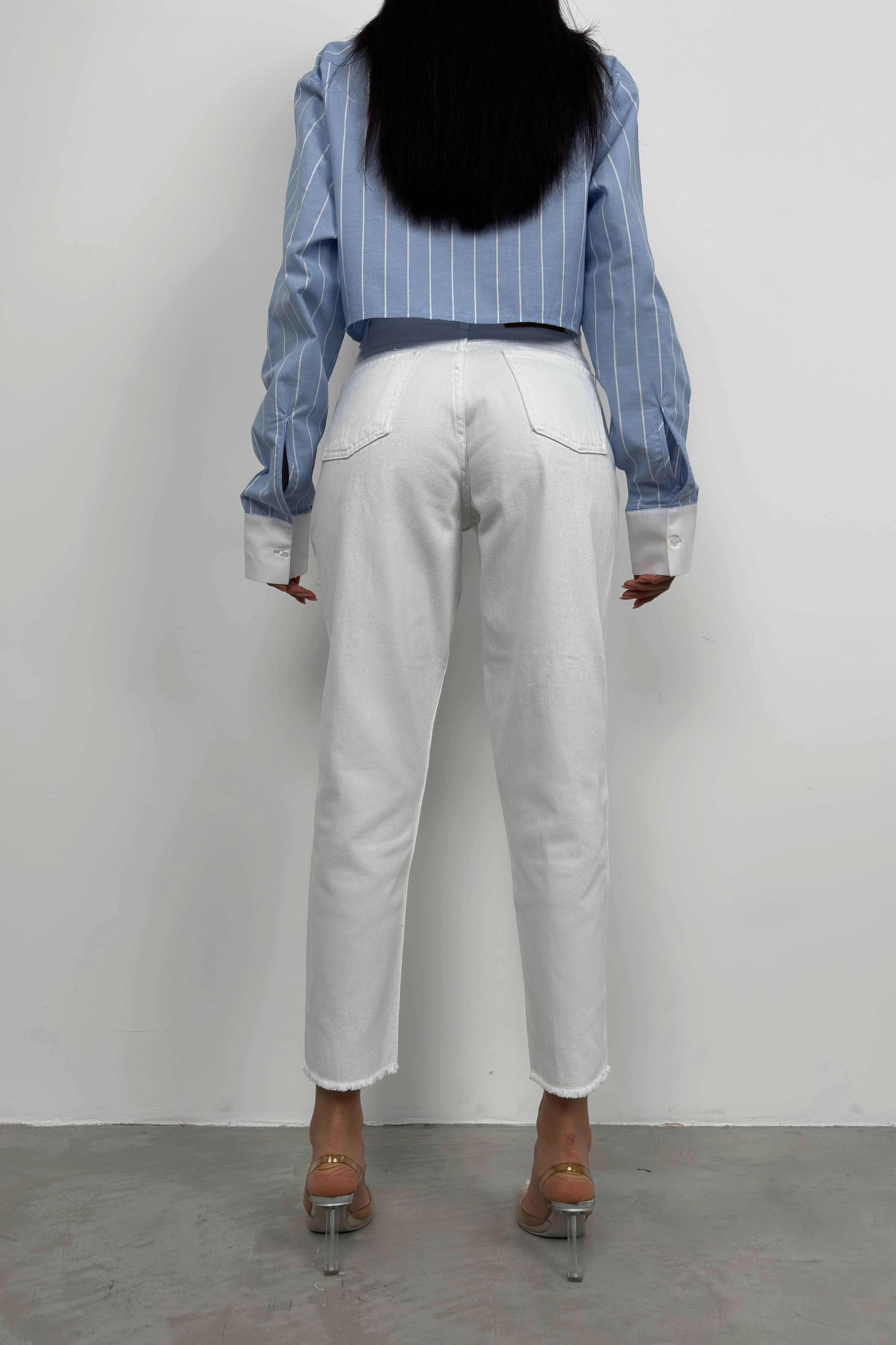 Laser Cut Mom Jeans