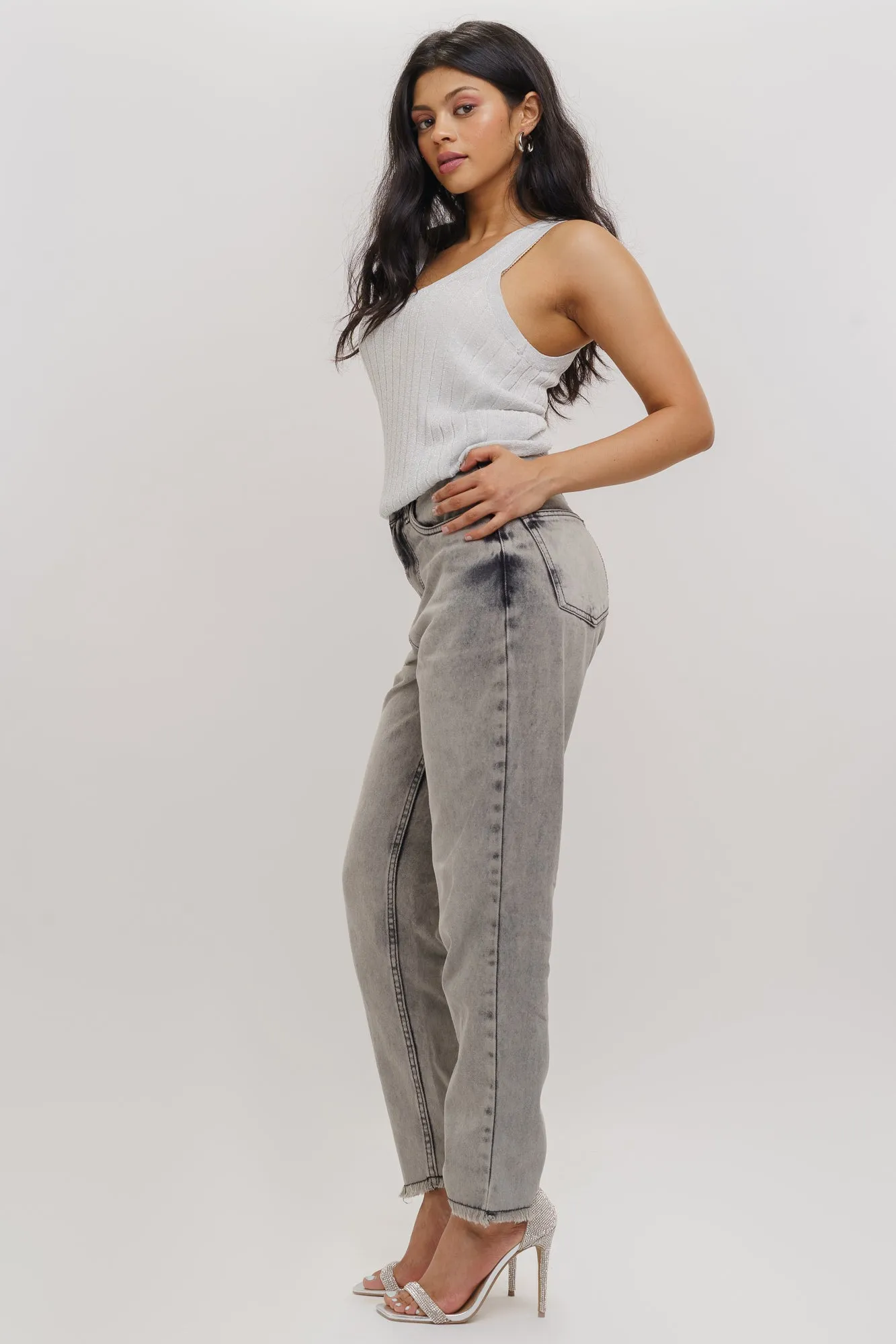 Light Charcoal Mom Jeans