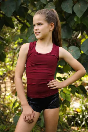 Luxe Burgundy Racer Back Singlet