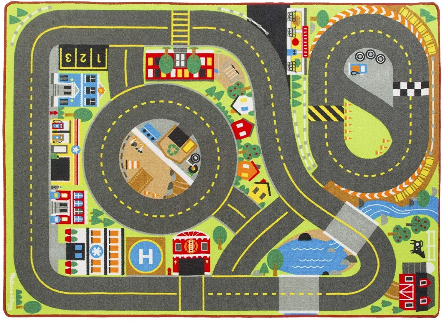 Melissa & Doug Jumbo Roadway  Activity Rug 79" X 60"