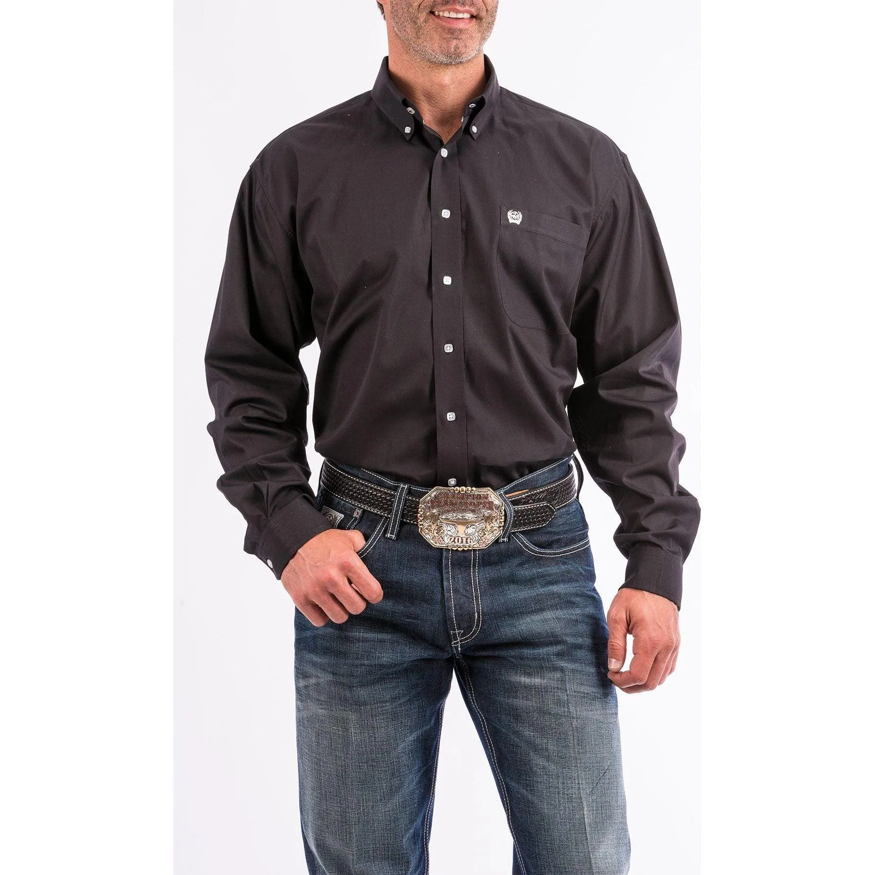 Men's Cinch Black Button-Down Western Shirt MT10320083