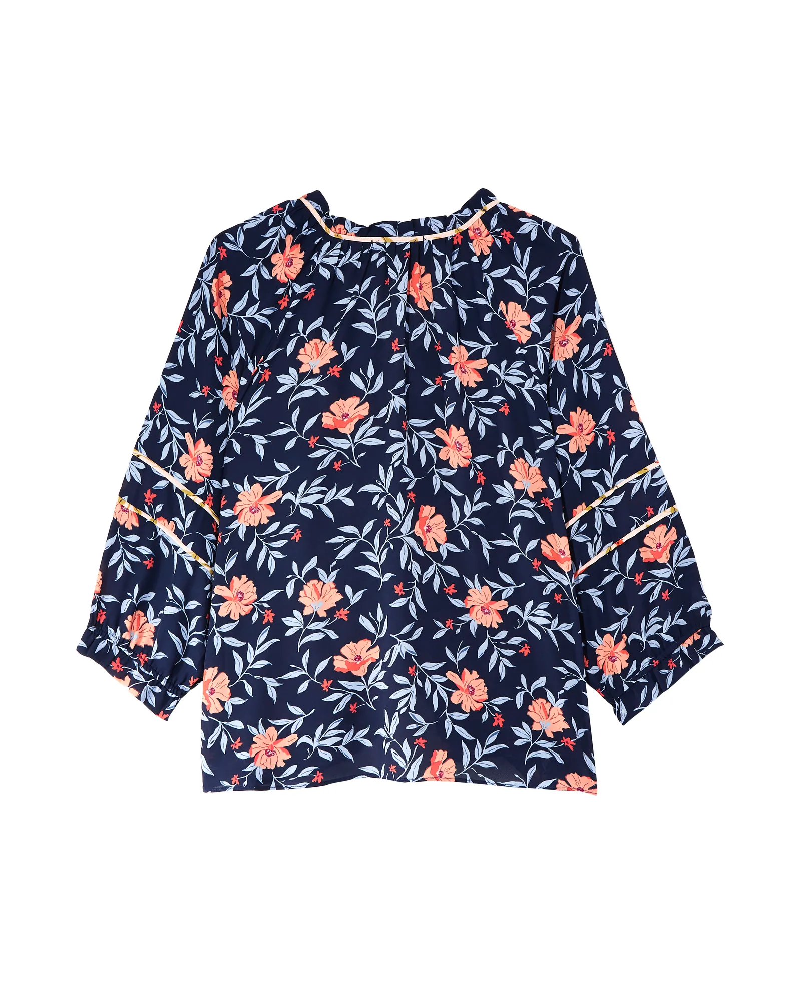 Nadine Peasant Blouse | Navy / Pink