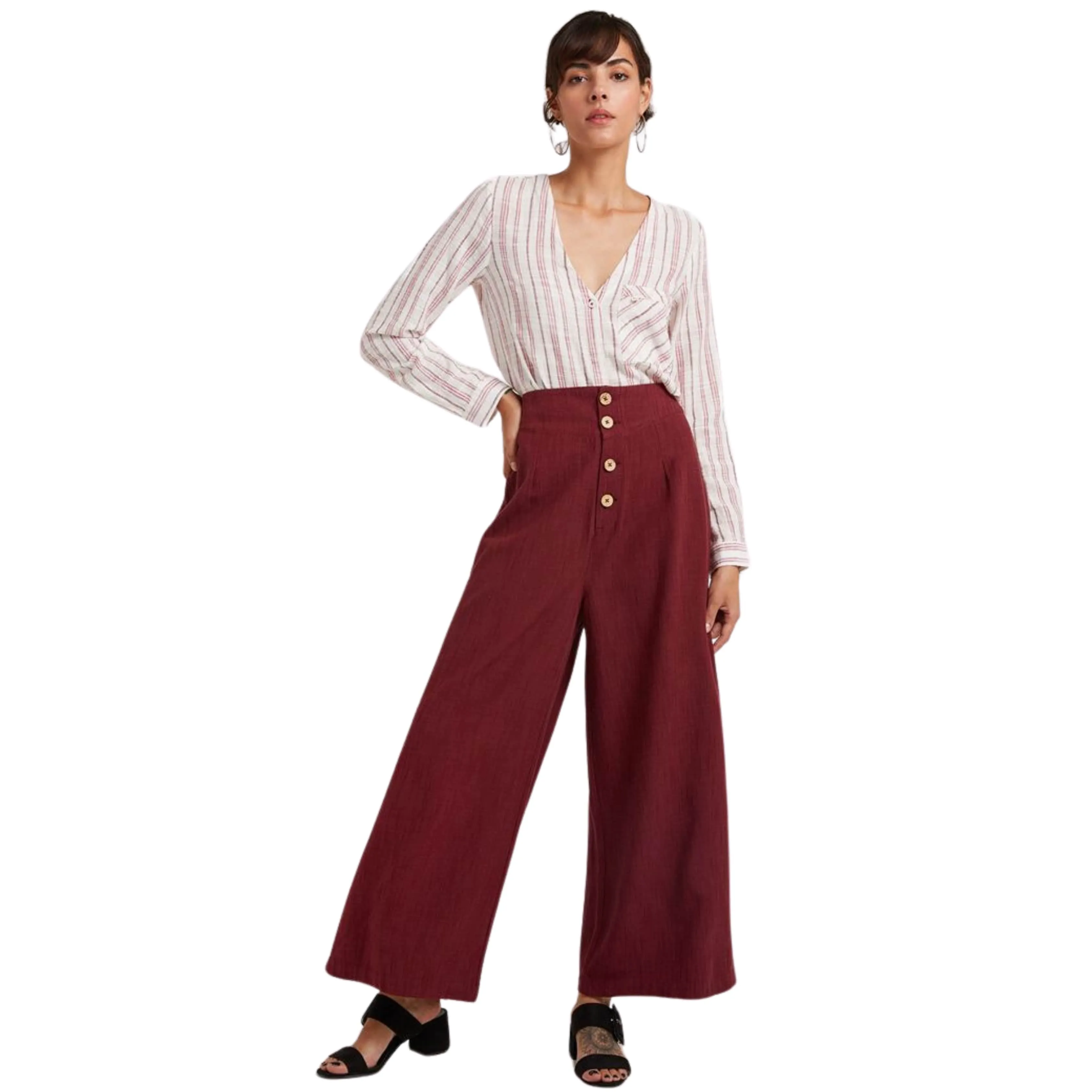 OXXO -  Buttoned High Rise Trousers