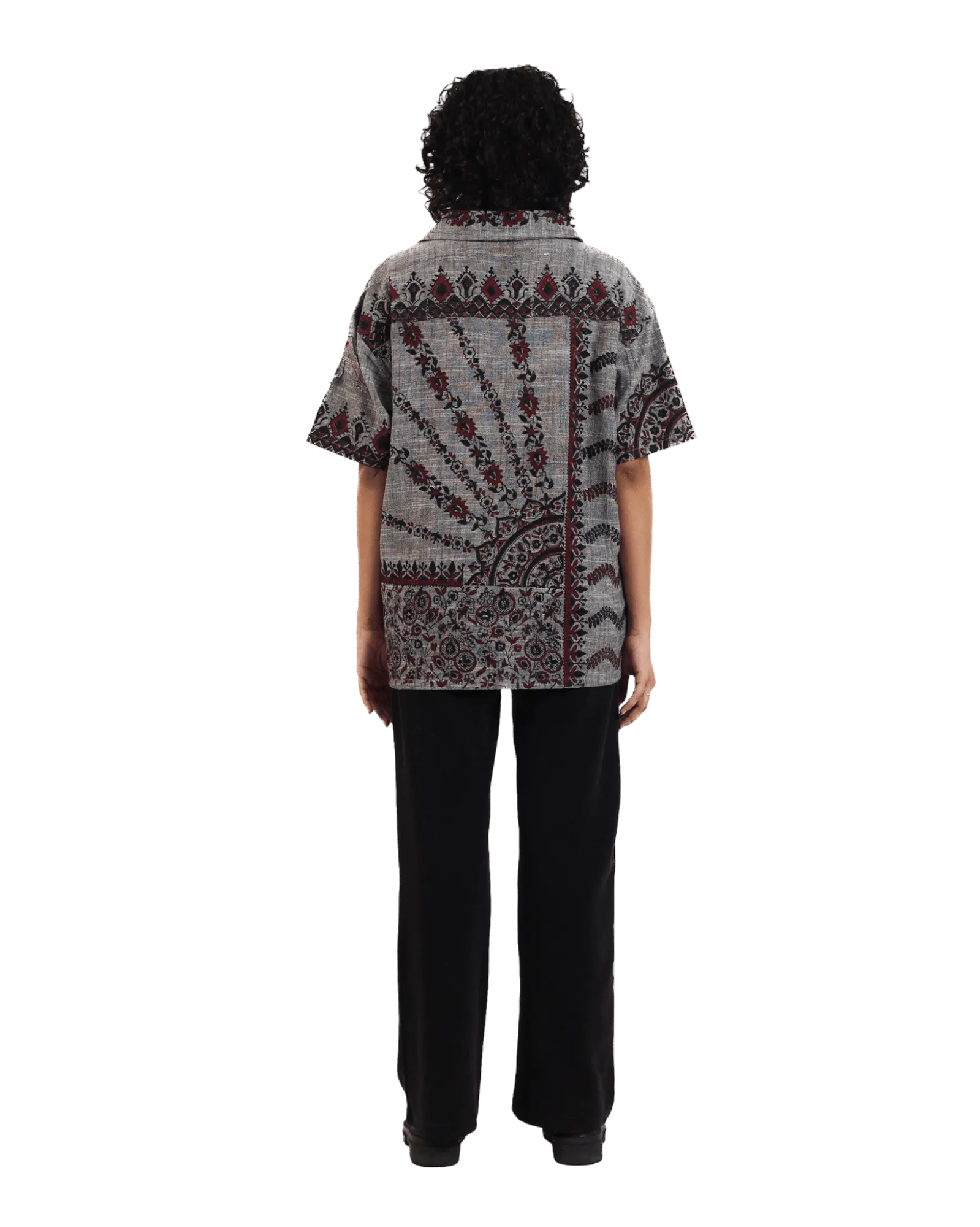 "Midnight Ascent" Handwoven Button Down