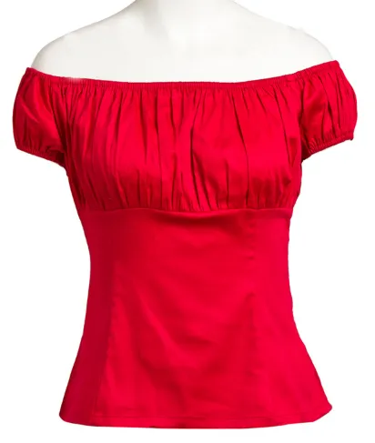 Rockabilly Pinup Peasant Top