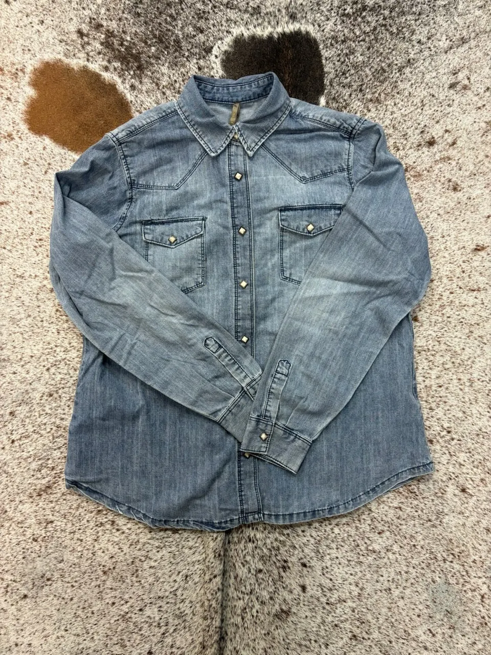 STETSON WOMEN LS DENIM BOYFRIEND FIT SHIRT