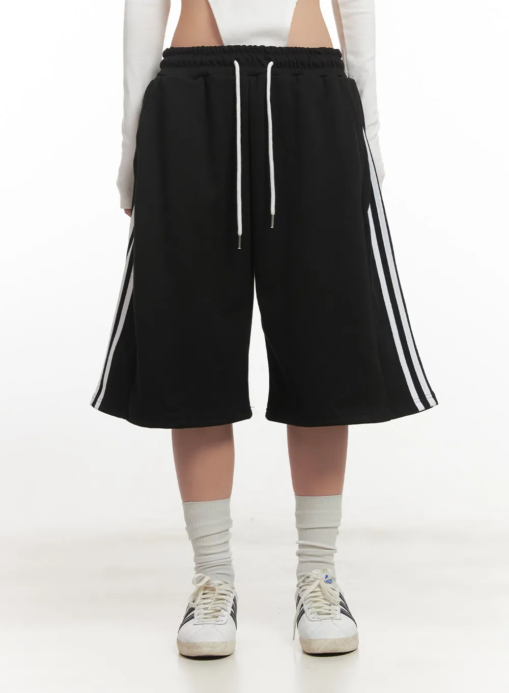 Striped Midi Track Shorts CF525
