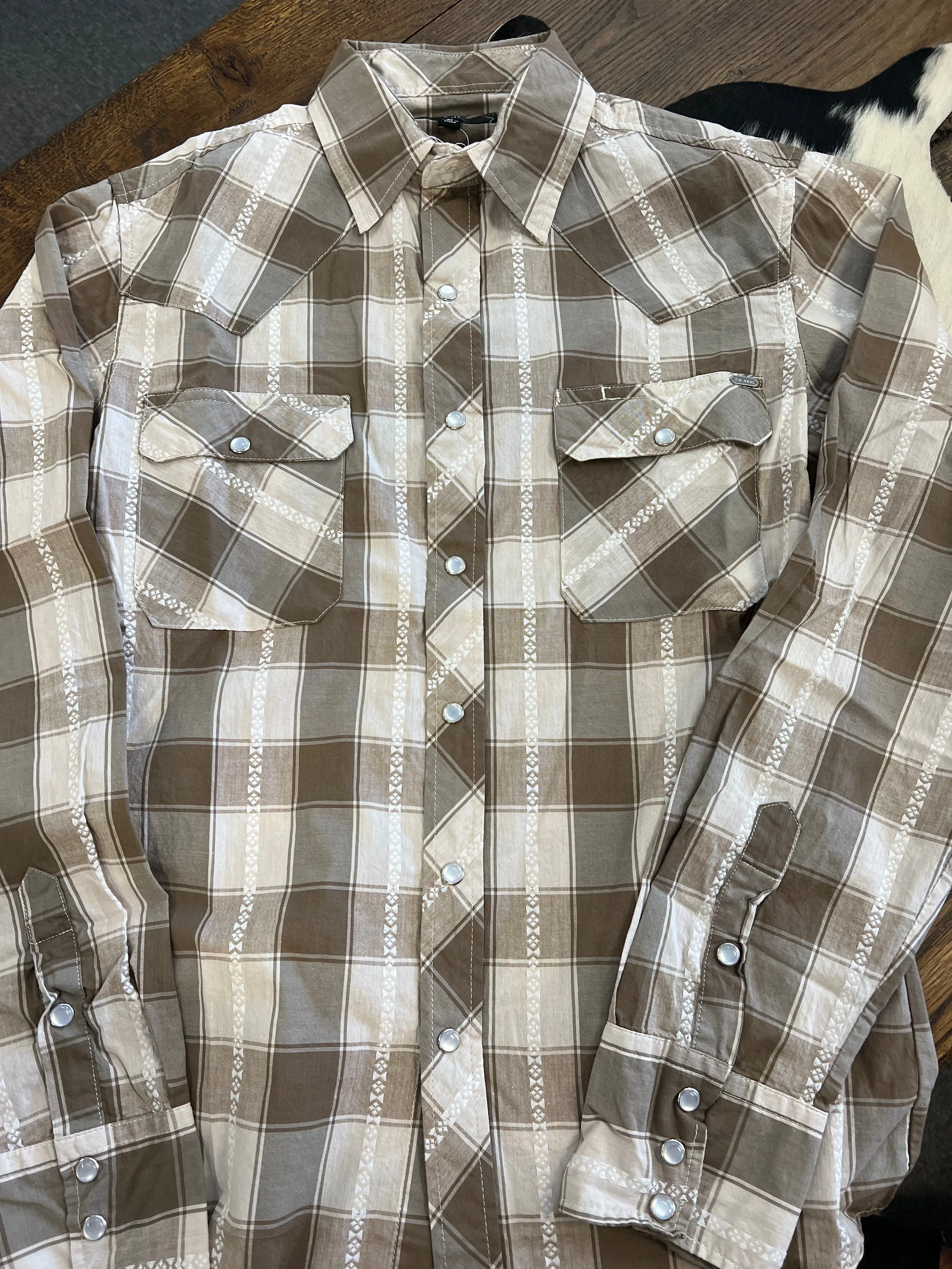 TIN HAUL MENS PLAID L/S SNAP SHIRT